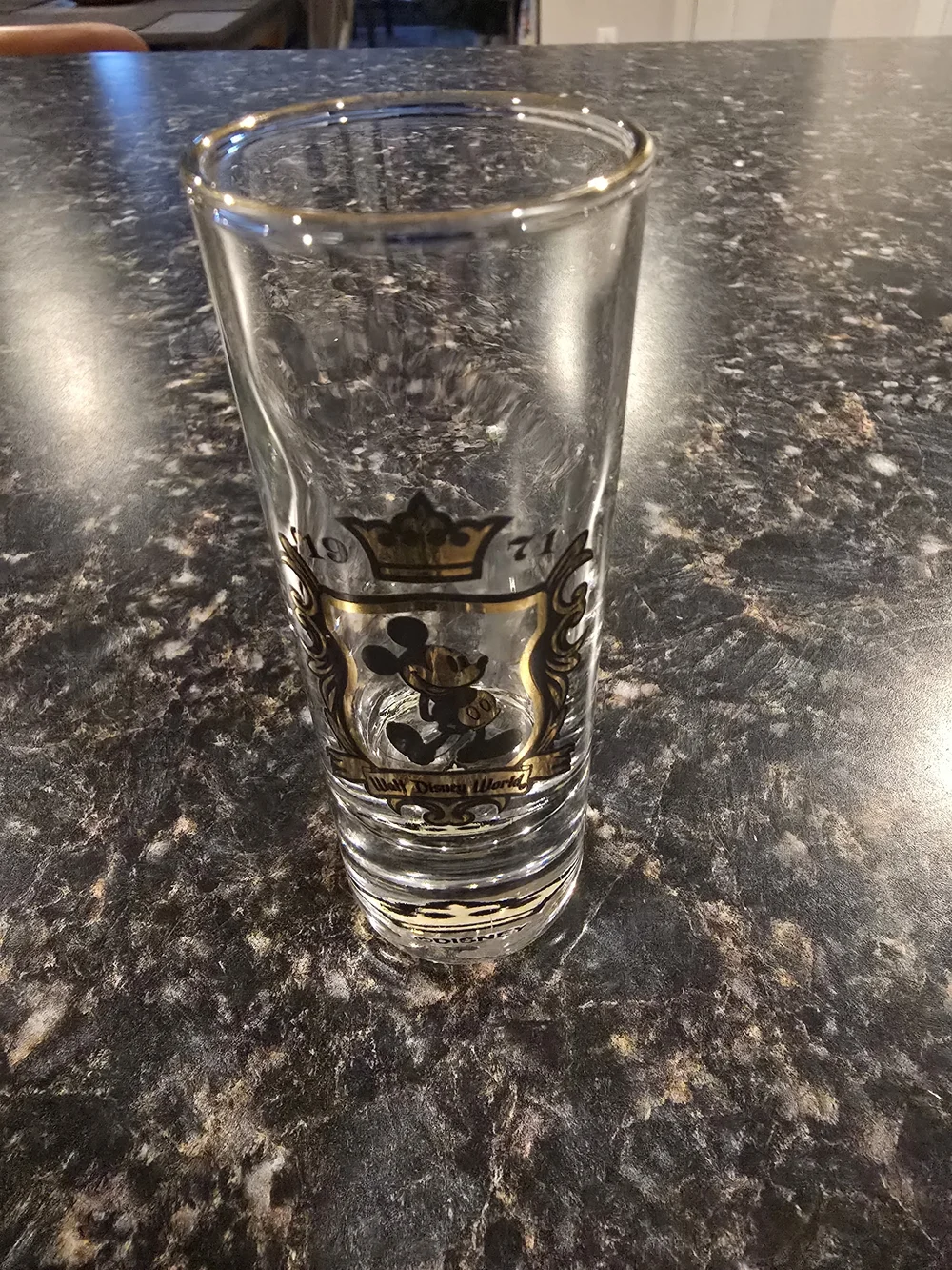 Walt Disney World Mickey Mouse 1971 Crown Gold Trim Shot Glass 4